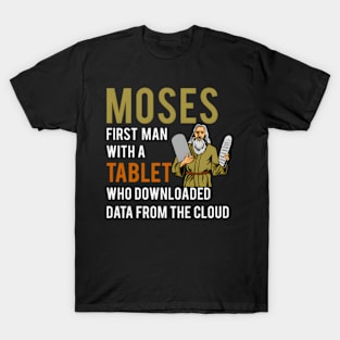 Jewish Passover Moses Tablet Data Cloud Computing T-Shirt